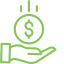 hand receiving a dollar coin